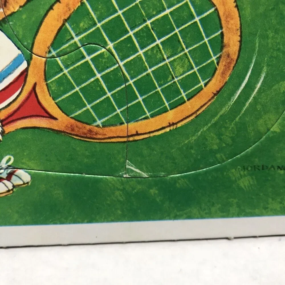 Vintage 1978 Whitman Tennis Champ Frame Tray Puzzle 4511C Giordano Kitten Puppy - Picture 6 of 13